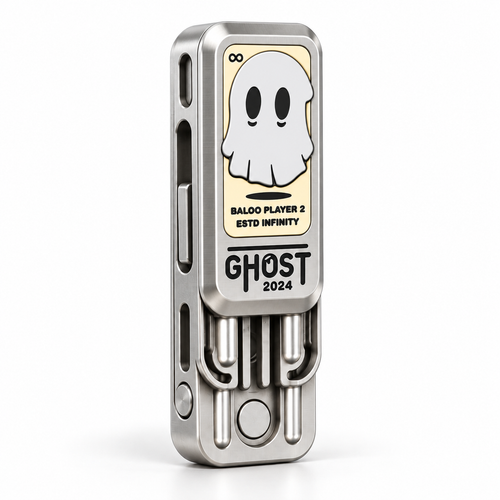Ghost Tuning Fork Fidget Slider Stainless Steel EDC Desk Toy - alternate view