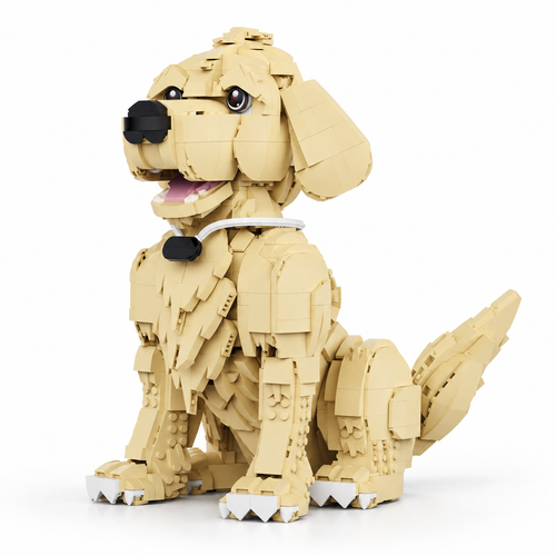 1754PCS Golden Retriever Dog Building Blocks Collectible Model Set - alternate view