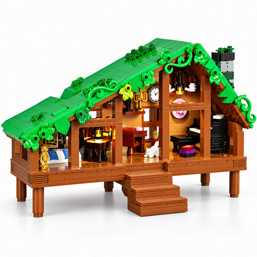 664PCS Folk Cabin Building Blocks Forest House Set - alternate view