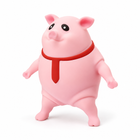 Pink pig TPR squeeze toy, alternate three-quarter product view on white background
