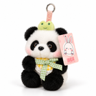 15CM Bamboo Panda Plush Toy Keychain Cute Animal Bag Charm - Bib Style
