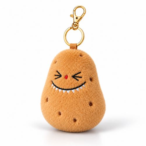 Funny-Faced Potato Keychain Pendant 10cm Plush Bag Charm - alternate view