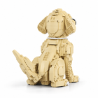 Rear view of the 1754PCS golden retriever brick-built dog with tail and ears