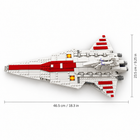 960-piece spaceship building blocks set size: 46.5 cm (18.3 in) long, 23.5 cm (9.25 in) wide