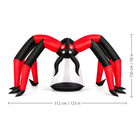 Giant inflatable spider front view with size lines: 312 cm / 123 in wide, 150 cm / 59 in tall