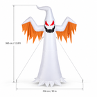 12FT giant Halloween inflatable scary ghost size view, 360 cm tall by 236 cm wide