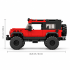 Crimson Crawler 405-piece red SUV size view, 16.5 cm long by 8.7 cm tall