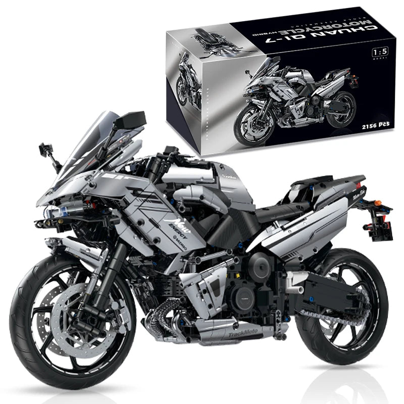 1:5 Scale Motorbike Road Racing Vehicle Building Blocks 2156pcs