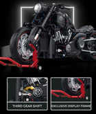 1:5 Scale Super Racing Dark Motorcycle Technical Building Blocks 2050pcs
