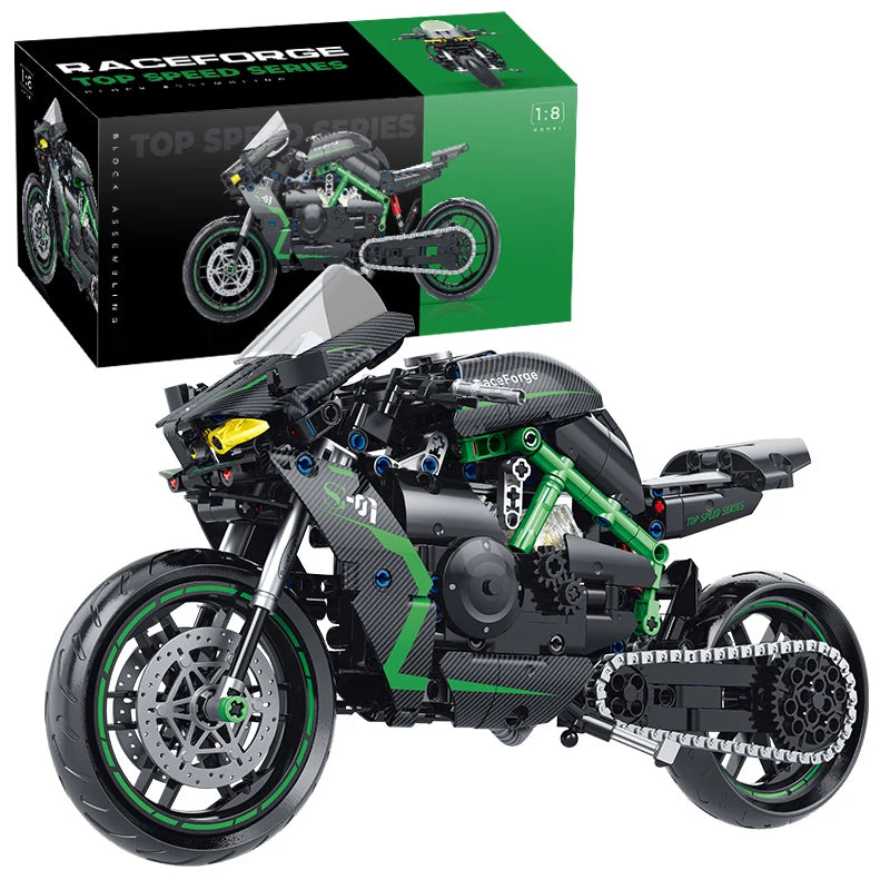 1:8 City Racing Motorcycle Technical DIY Building Blocks 511pcs