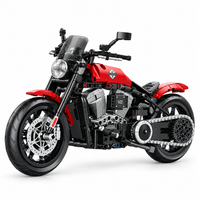 1:8 Scale DIY Technical Motorbike Building Blocks Set