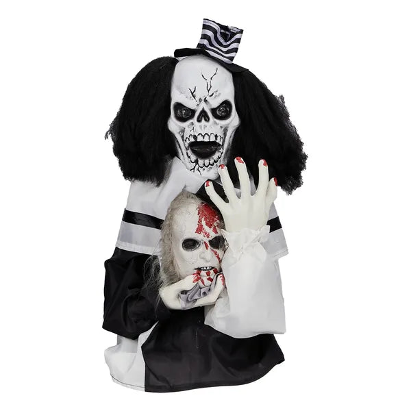 1.8FT Animated Scary Clown Halloween Prop Sound Activated Decor