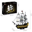 1045pcs HMS Victory Sailing Ship Building Blocks Model Kit