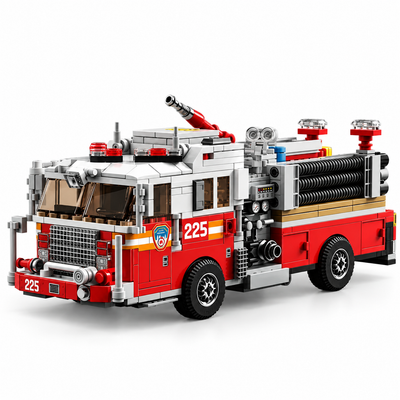 1052PCS City American Fire Truck Responder Building Blocks Kit