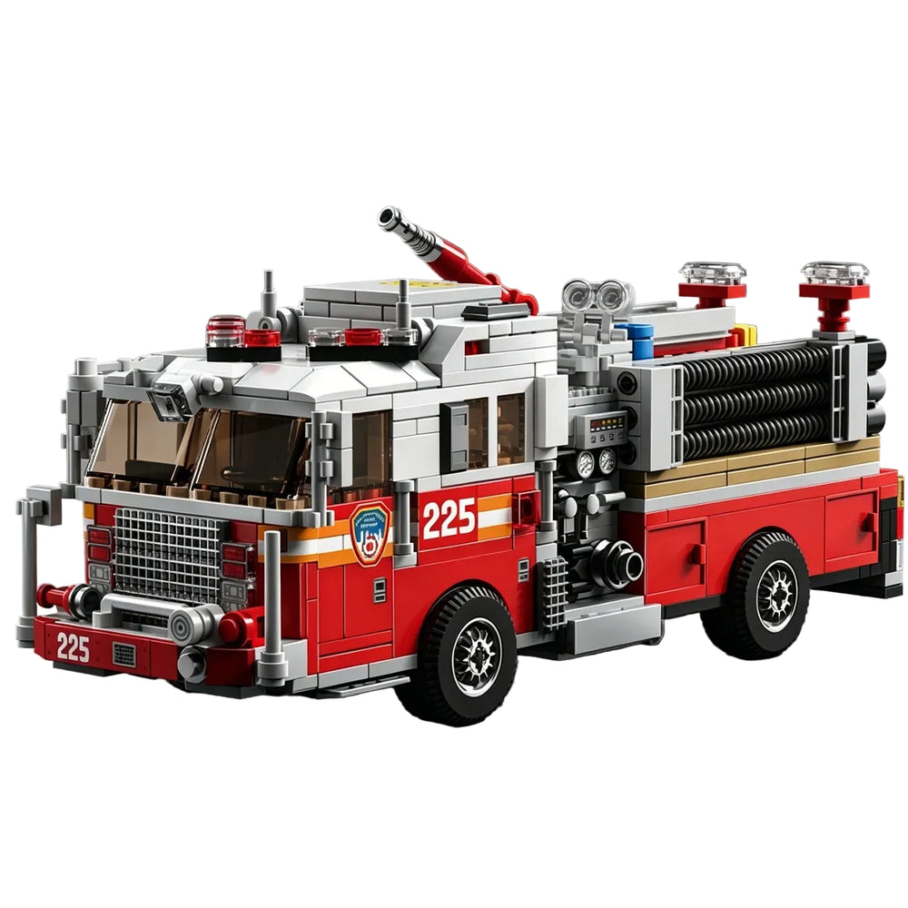 1052PCS City American Fire Truck Responder Building Blocks Kit