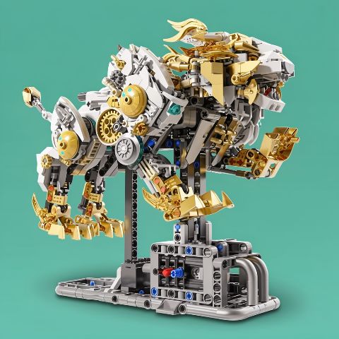 1073PCS Mechanical Lion Building Blocks - Premium MOC Style Assembly Model