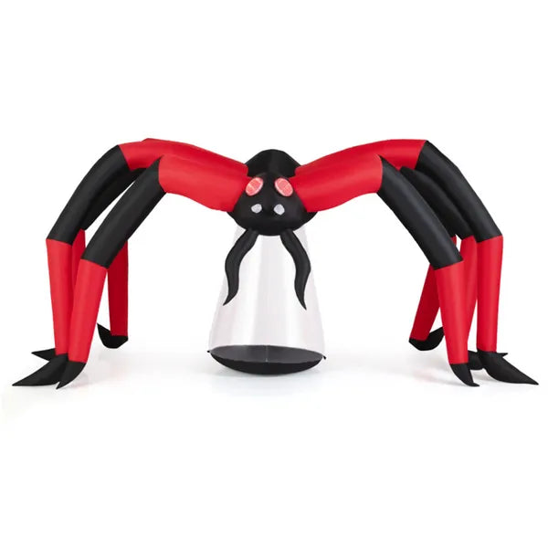 10FT Wide Giant Halloween Inflatable Spider Red Tunnel Eyes