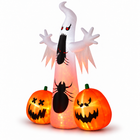 11.8FT Giant Halloween Inflatable Ghost Spider Pumpkin Decor viewed three-quarter left on white
