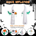 12FT Halloween Inflatable White Ghost Bats LED String Lights Decor