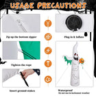 12FT Halloween Inflatable White Ghost Bats LED String Lights Decor