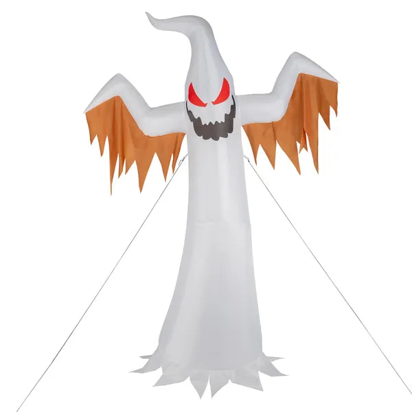 12FT Giant Halloween Inflatable Scary Ghost Flame Red Eyes Decor