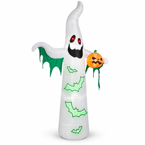 12FT Halloween Inflatable White Ghost Bats LED String Lights Decor - alternate view