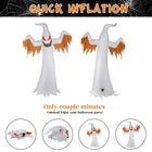 12FT Giant Halloween Inflatable Scary Ghost Flame Red Eyes Decor