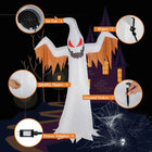 12FT Giant Halloween Inflatable Scary Ghost Flame Red Eyes Decor