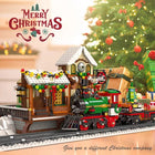 1362PCS Christmas Train Building Blocks Winter Railway Station Set