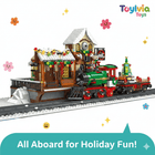 1362PCS Christmas Train Building Blocks Winter Railway Station Set