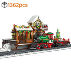 1362PCS Christmas Train Building Blocks Winter Railway Station Set