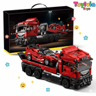 1728pcs Trailer Super Car Building Block Set - Flatbed Truck & Sports Car Model