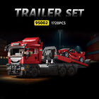 1728pcs Trailer Super Car Building Block Set - Flatbed Truck & Sports Car Model