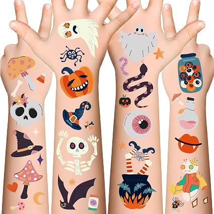 190 Pcs Halloween Temporary Tattoos for Kids Party Favors
