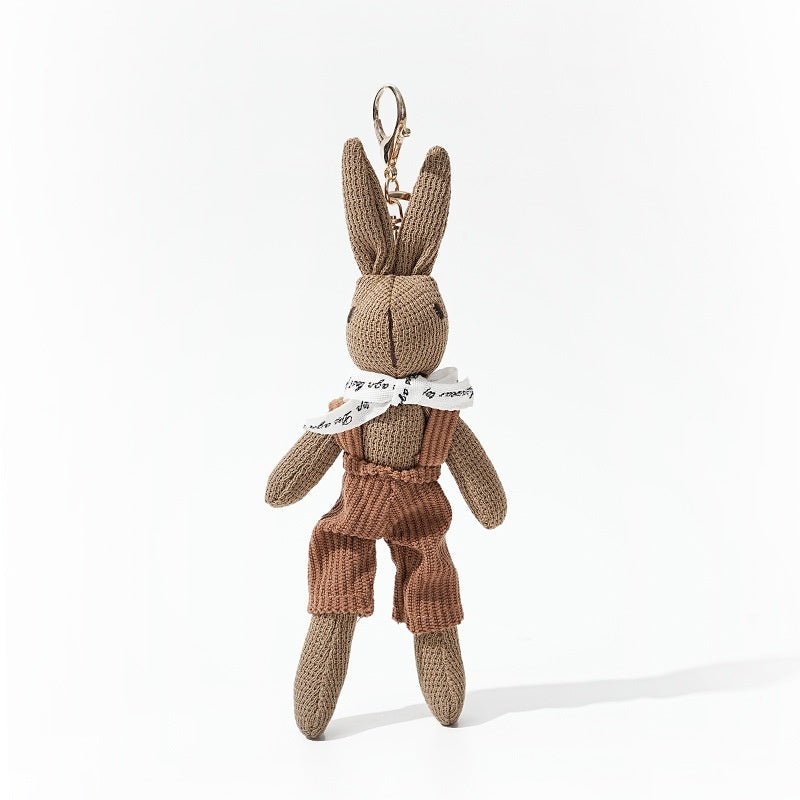 19CM Cute Rabbit Keychain Resin Bow Bell Bag Charm Pendant