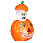 2.8FT Halloween Inflatable Animated Pumpkin Ghost LED Decor