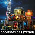 2043PCS Doomsday Gas Station Building Blocks MOC Street View Set