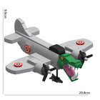 226PCS Brainrot Bricks Crocodile Fighter Plane Figures Set