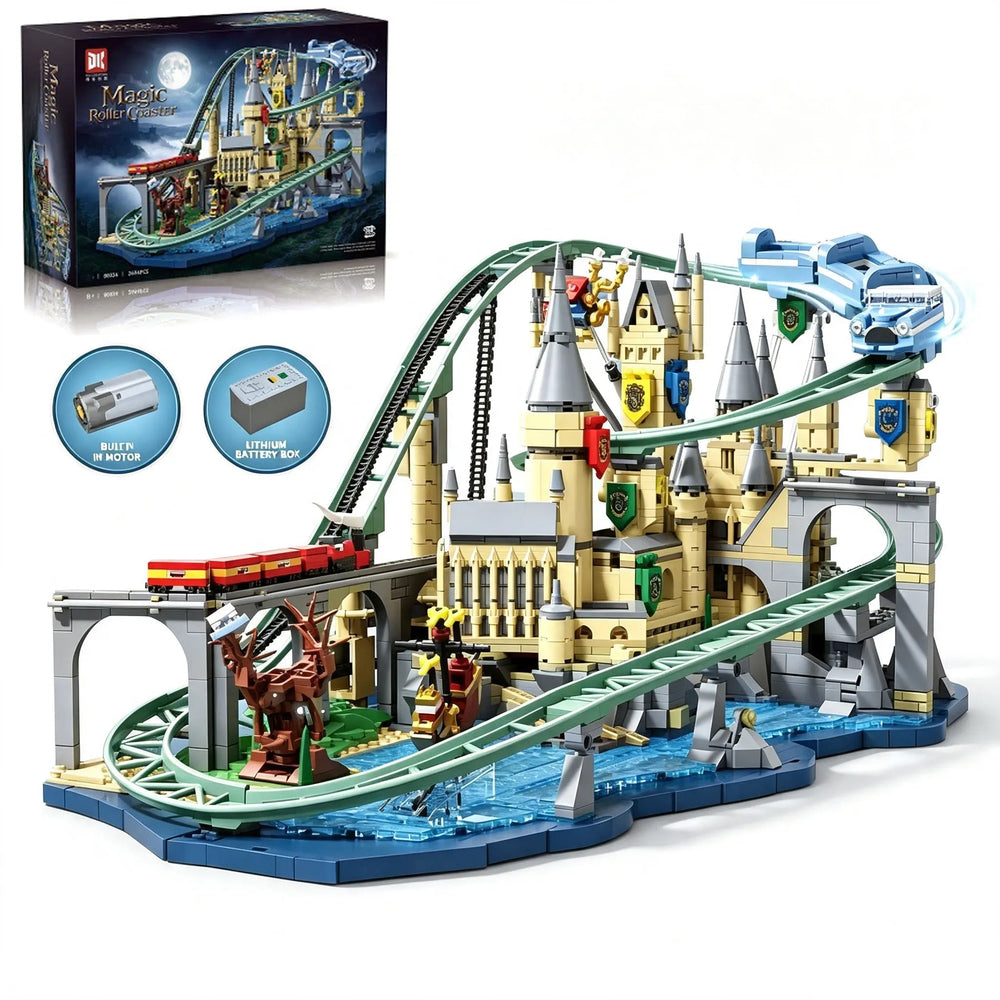 2694PCS Magic Castle Motorized Roller Coaster Building Blocks Set