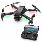 Dark L106 brushless quadcopter with orange-tipped propellers, dual cameras and matching controller