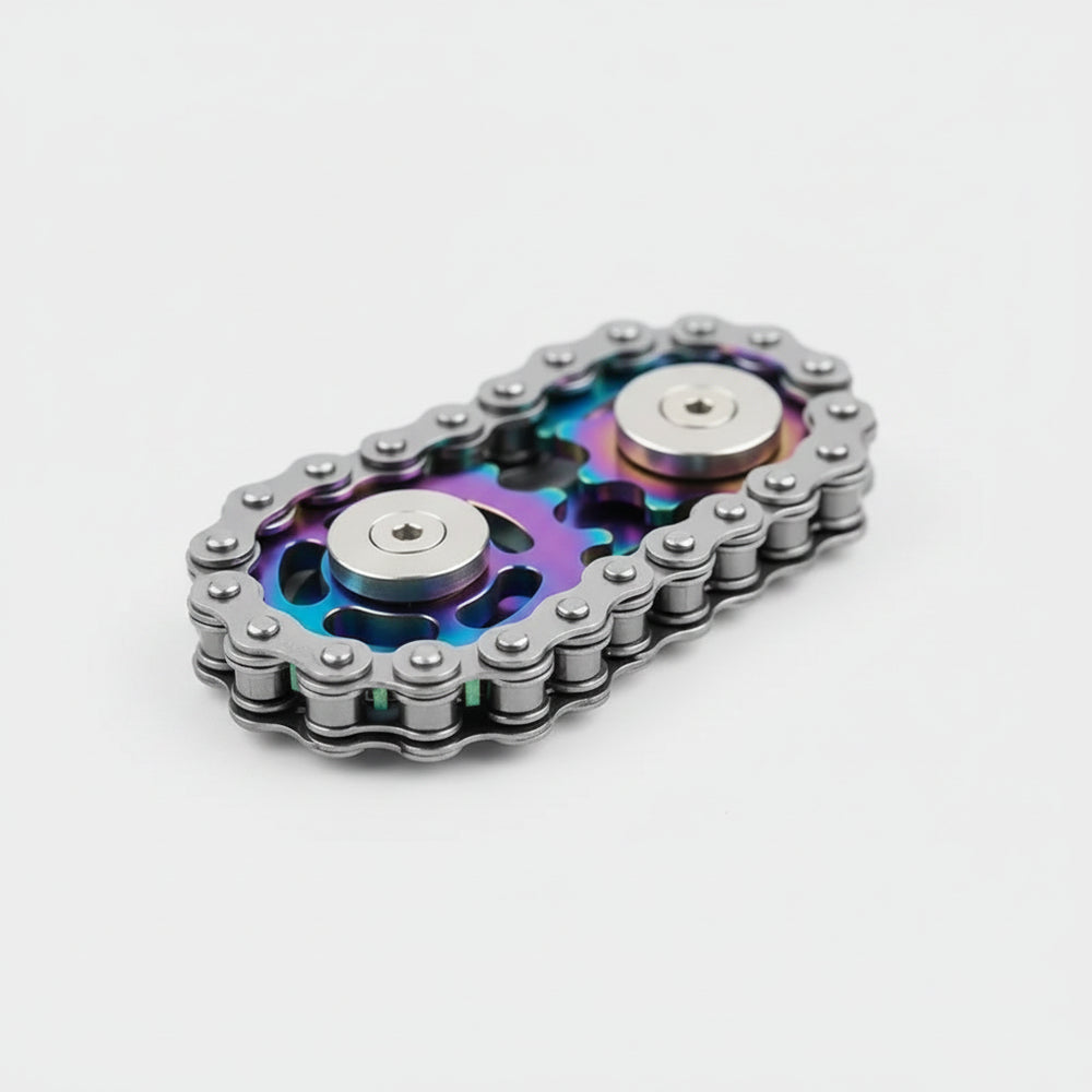 Stainless Steel Chain Gear Metal Fidget Spinner EDC Desk Toy