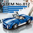 312PCS Blue Sports Car Building Block Set – Classic Roadster Model Kit for Adults & Teens
