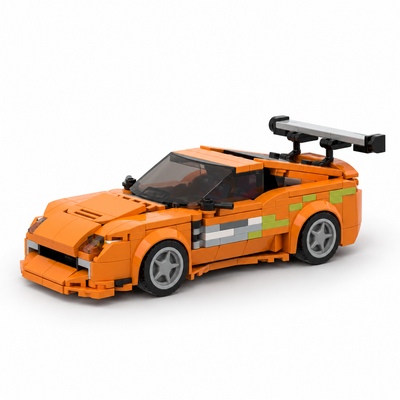 358PCS Orange Sports Car Building Blocks - DIY Racing Vehicle Model