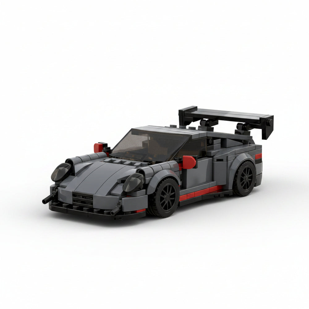 The Stealth Racer: 374-Piece Gray Sports Car DIY Construction Kit