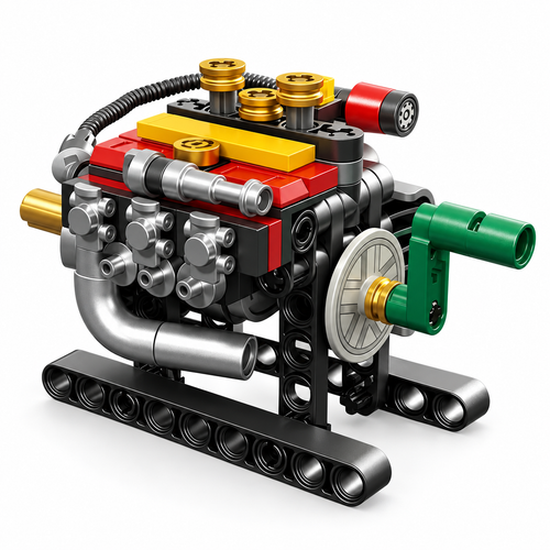 Mini Engine Building Blocks Set | Turbo Cylinder STEM Toy Kit - alternate view