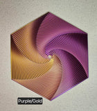 3D Printed Hexagonal Tower Fidget Kinetic Desktop Toy - Purple Gold / Side Diameter 12cm