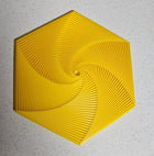 3D Printed Hexagonal Tower Fidget Kinetic Desktop Toy - Yellow / Side Diameter 12cm