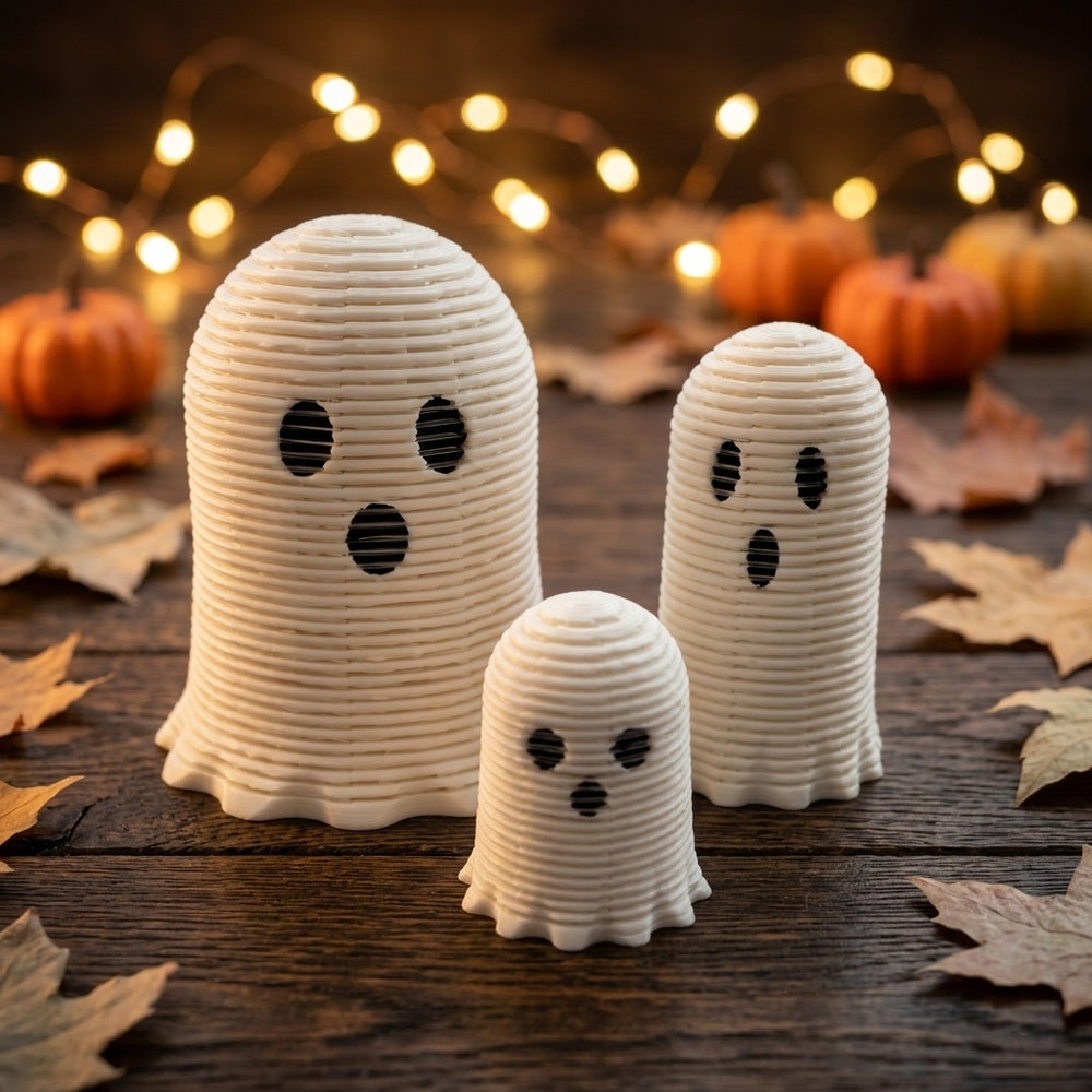 3PCS Halloween 3D Printed Ghost Spring Decor Ornaments
