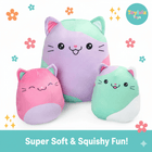 3PCS New Cat Pillow Plush Set | Cute Cartoon Stuffed Animals | Toylvia