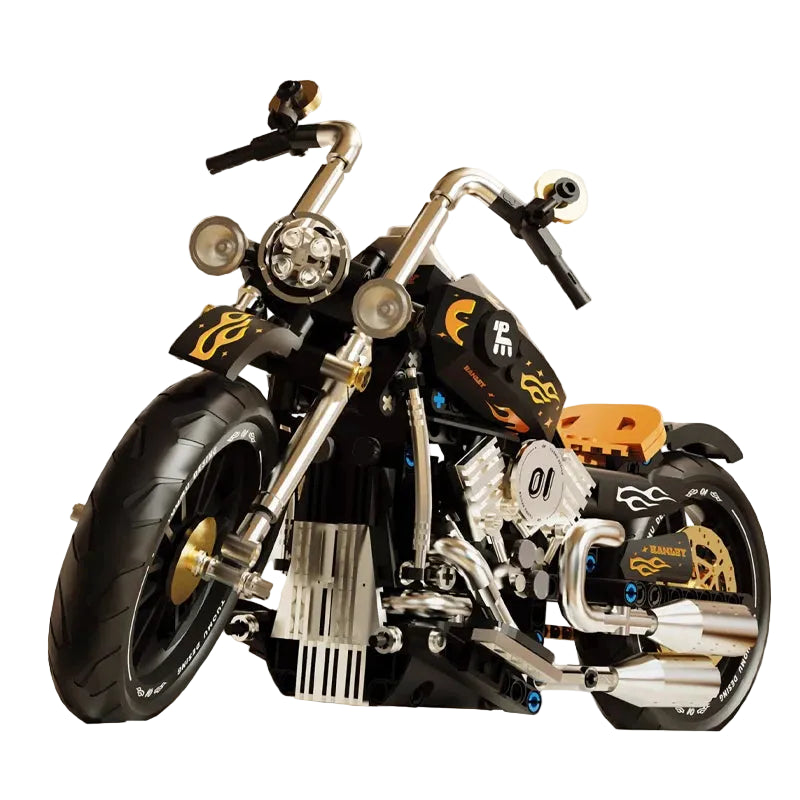 445pcs Retro Motorbike Racer City Building Blocks Set